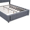 Queen Size Upholstered Bed with Hydraulic Storage System and LED Light, Gray - Supfirm