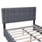 Queen Size Upholstered Bed with Hydraulic Storage System and LED Light, Gray - Supfirm