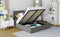 Queen size Upholstered Platform bed with a Hydraulic Storage System - Gray - Supfirm