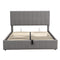 Queen size Upholstered Platform bed with a Hydraulic Storage System - Gray - Supfirm