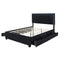 Queen Size Upholstered Platform Bed with Rivet-decorated Headboard, LED bed frame and 4 Drawers, Black - Supfirm