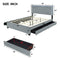 Queen Size Upholstered Platform Bed with Rivet-decorated Headboard, LED bed frame and 4 Drawers, Gray - Supfirm