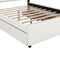 Queen Size Upholstered Storage Platform Bed with LED, 4 Drawers and USB Charging, White - Supfirm