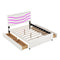 Queen Size Upholstered Storage Platform Bed with LED, 4 Drawers and USB Charging, White - Supfirm