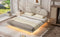 Queen Size Upholstery LED Floating Bed with PU Leather Headboard and Support Legs,Beige - Supfirm