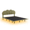 Queen Size Upholstery LED Floating Bed with PU Leather Headboard and Support Legs,Green - Supfirm