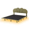 Queen Size Upholstery LED Floating Bed with PU Leather Headboard and Support Legs,Green - Supfirm