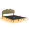 Queen Size Upholstery LED Floating Bed with PU Leather Headboard and Support Legs,Green - Supfirm