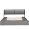 Queen Size Upholstery Storage Platform Bed with Storage Space on both Sides and Footboard, Gray - Supfirm