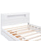 Queen Size Wood Storage Platform Bed with LED, 2 Drawers and 1 Twin Size Trundle, White - Supfirm