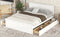 Queen Size Wooden Platform Bed with Four Storage Drawers and Support Legs, White - Supfirm