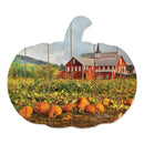 Supfirm "Red Barn Pumpkin Patch" By Artisan Lori Deiter Printed on Wooden Pumpkin Wall Art - Supfirm