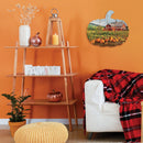 Supfirm "Red Barn Pumpkin Patch" By Artisan Lori Deiter Printed on Wooden Pumpkin Wall Art - Supfirm