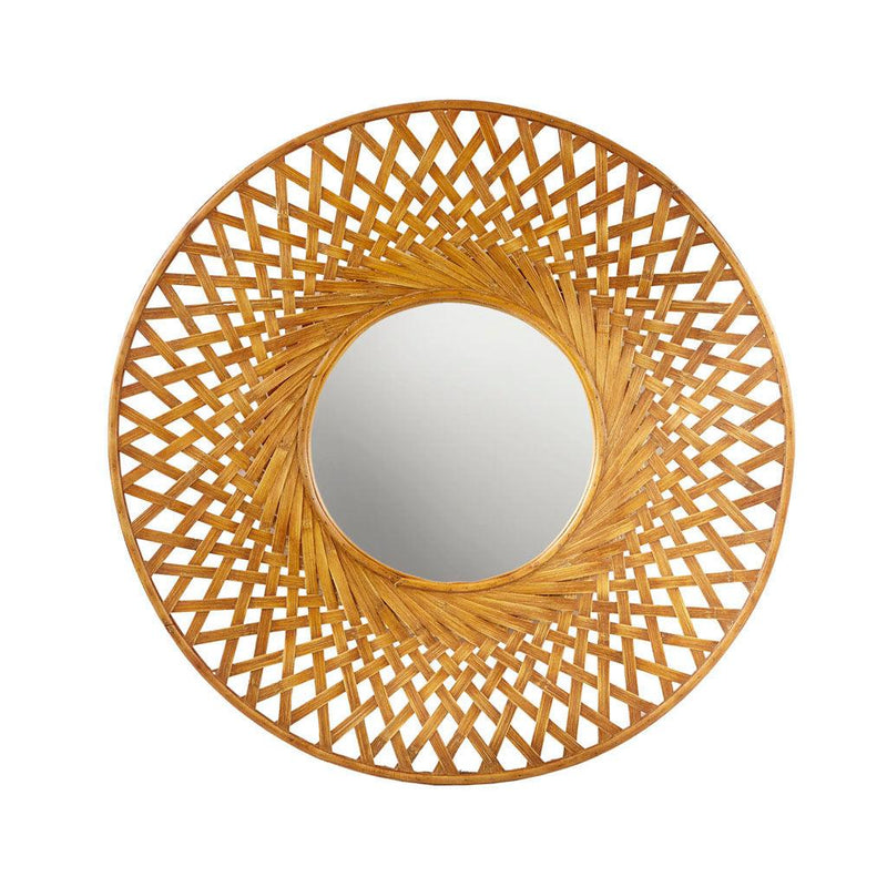 Supfirm Reed Round Bamboo Wall Decor Mirror - Supfirm