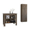 Roblar 8-Shelf 2-Door 2-piece Kitchen Set, Kitchen Island and Pantry Cabinet Dark Brownand Onyx - Supfirm