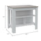 Roblar 8-Shelf 2-Door 2-piece Kitchen Set, Kitchen Island and Pantry Cabinet White and Light Gray - Supfirm