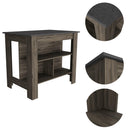 Rockaway 3-Shelf Kitchen Island Dark Brown and Onix - Supfirm