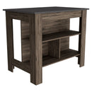 Rockaway 3-Shelf Kitchen Island Dark Brown and Onix - Supfirm