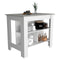 Rockaway 3-Shelf Kitchen Island White and Ibiza Marble - Supfirm