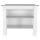 Rockaway 3-Shelf Kitchen Island White and Ibiza Marble - Supfirm