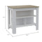 Rockaway 3-Shelf Kitchen Island White and Light Oak - Supfirm