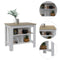 Rockaway 3-Shelf Kitchen Island White and Light Oak - Supfirm