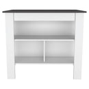 Rockaway 3-Shelf Kitchen Island White and Onix - Supfirm