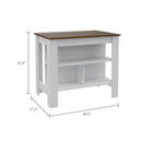 Rockaway 3-Shelf Kitchen Island White and Walnut - Supfirm