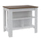 Rockaway 3-Shelf Kitchen Island White and Walnut - Supfirm