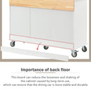 Rolling Mobile Kitchen Island with Solid Wood Top and Locking Wheels,52.7 Inch Width,Storage Cabinet and Drop Leaf Breakfast Bar,Spice Rack, Towel Rack & Drawer (White) - Supfirm