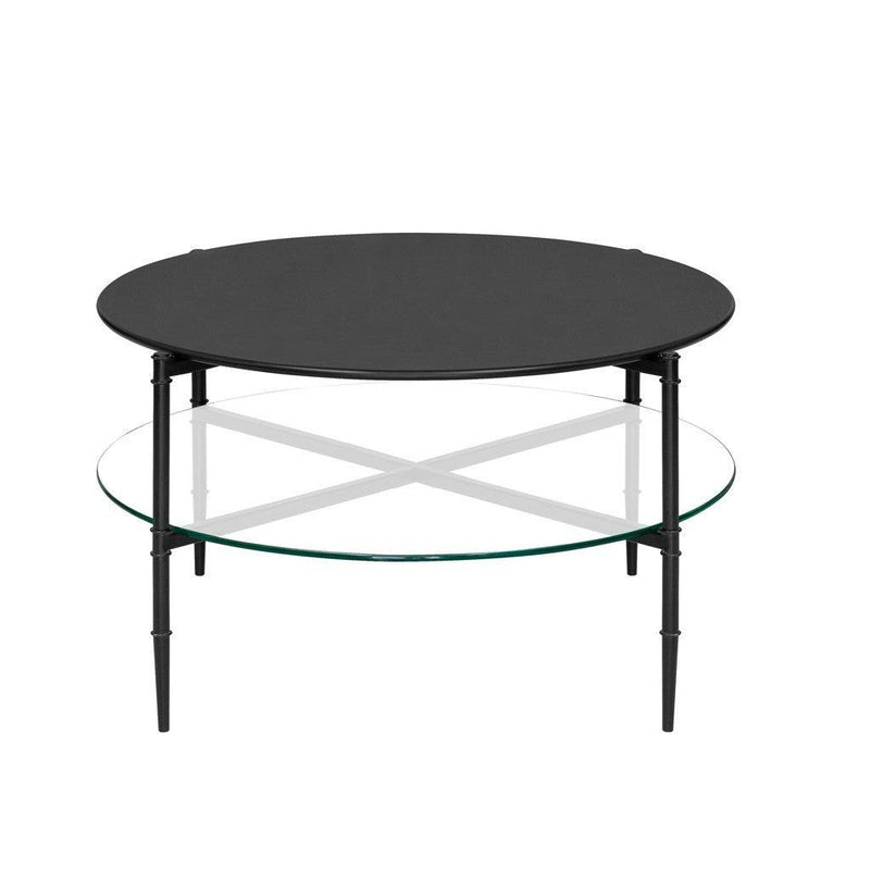 Round Coffee Table with Interchangeable Wood and Glass Top - Supfirm