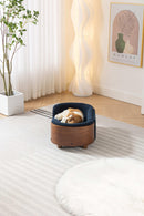 Scandinavian style Elevated Dog Bed Pet Sofa With Solid Wood legs and Walnut Bent Wood Back, Cashmere Cushion,Small Size - Supfirm