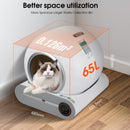 Self-Cleaning Cat Litter Box, Automatic Scooping and Odor Removal, App Control Support 2.4G WiFi, Smart Automatic Cat Litter Box with Liner - Supfirm