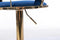 Set of 2 Bar Kitchen Stools Seat,with Chrome Footrest and Base Swivel Height Adjustable Mechanical Lifting Velvet + Golden Leg Simple Bar Stool-BLUE - Supfirm