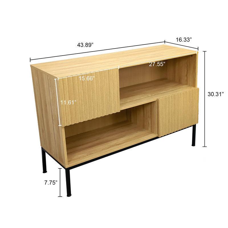 Sideboard Buffet Cabinet, Modern Accent Cabinet with Wavy Grain Door, Console Table with Storage for Living Room, Dinning Room, kitchen - Supfirm