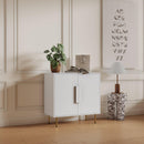 Sideboard Buffet Cabinet with Storage Modern Storage Cabinets with 2 Doors with Handle for Living Room Dining Room Entryway, White - Supfirm