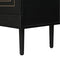 Sideboard Buffet Cabinet, Wooden Storage Cabinet with Adjustable Shelves, Modern 4 Door Console Table for Home Kitchen Living Room Black - Supfirm