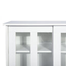 Sideboard Modern White Storage Cabinet with Sliding Doors/Adjustable Shelves - Supfirm