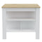 Sierra 7-Shelf 4-Door 2-piece Kitchen Set, Upper Wall Cabinet and Kitchen Island White and Light Oak - Supfirm