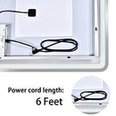 Supfirm Simple Deluxe 36 x 28 Inch Large Wall Anti-Fog Dimmable LED Bathroom Vanity Makeup Mirror with White/Warm Light（Horizontal/Vertical）, Transparent - Supfirm