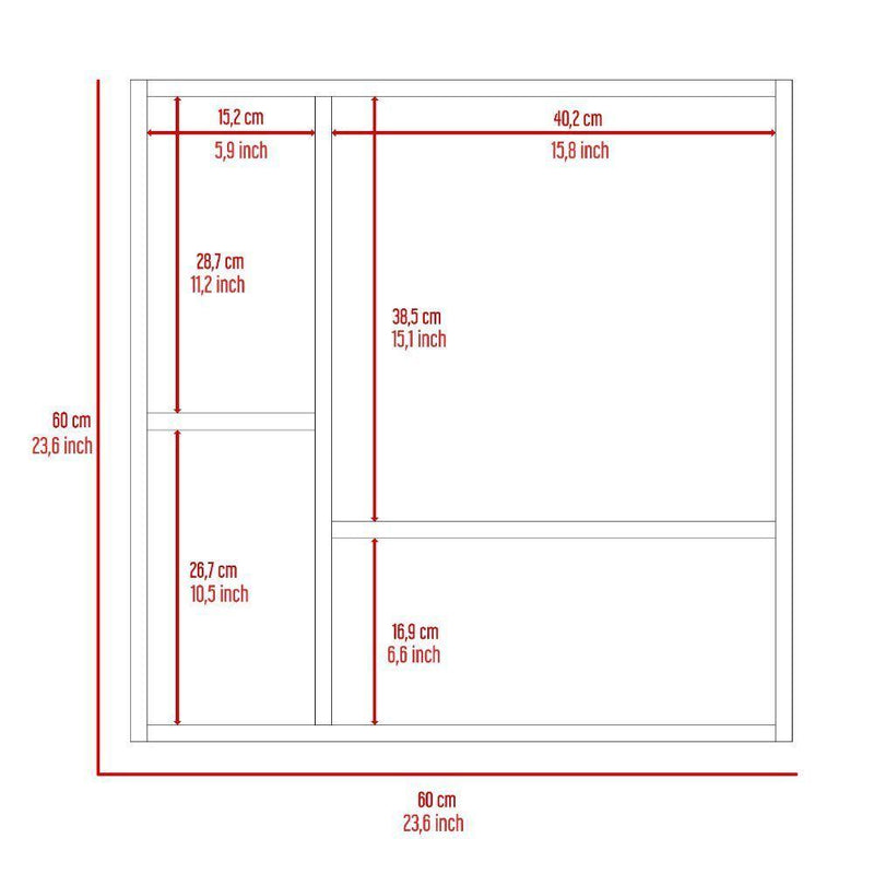 Supfirm Sines Medicine Cabinet, Four Internal Shelves, Double Door -Black - Supfirm