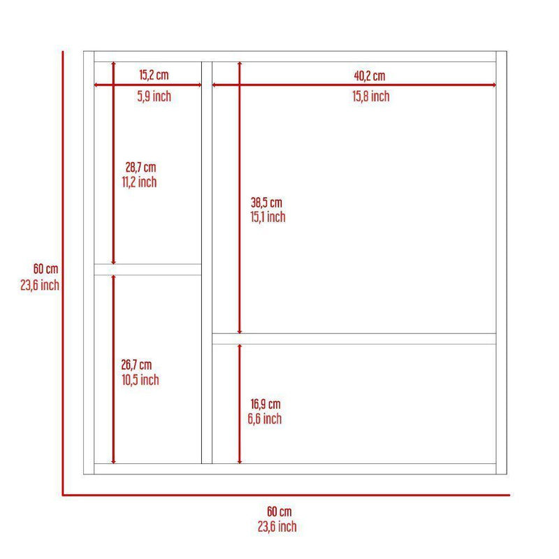 Supfirm Sines Medicine Cabinet, Four Internal Shelves, Double Door -White - Supfirm