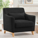 Single sofa chair for bedroom living room with four wooden legs - Supfirm