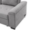 Sleeper Sectional Sofa, L-Shape Corner Couch Sofa-Bed with Storage Ottoman & Hidden Arm Storage & USB Charge for Living Room Apartment, Gray - Supfirm