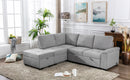 Sleeper Sectional Sofa, L-Shape Corner Couch Sofa-Bed with Storage Ottoman & Hidden Arm Storage & USB Charge for Living Room Apartment, Gray - Supfirm