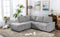 Sleeper Sectional Sofa, L-Shape Corner Couch Sofa-Bed with Storage Ottoman & Hidden Arm Storage & USB Charge for Living Room Apartment, Gray - Supfirm