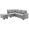 Sleeper Sectional Sofa, L-Shape Corner Couch Sofa-Bed with Storage Ottoman & Hidden Arm Storage & USB Charge for Living Room Apartment, Gray - Supfirm