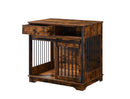 Sliding door dog crate with drawers. Rustic Brown, 35.43'' W x 23.62'' D x 33.46'' H - Supfirm