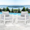 Small Comfy Couch White Aluminum Single Sofa Outdoor Couch Patio Furniture Set Of 2 Pieces - Supfirm