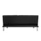 Sofa Bed with Armrest two holders WOOD FRAME, STAINLESS LEG, FUTON BLACK PVC - Supfirm